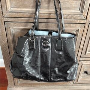 Coach Shiny Black Women's Tote Bag